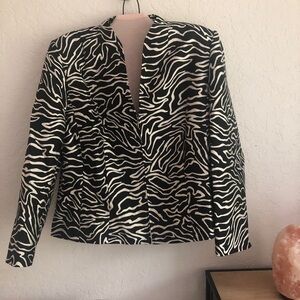 Talbots zebra print silk jacket